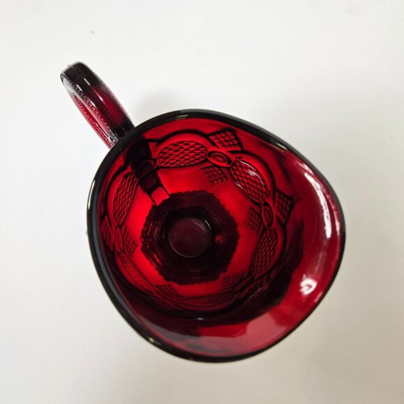 Vintage Avon 1876 Cape Cod Ruby Red Glass Creamer Bowl 4 In Holiday EUC - Picture 7 of 9